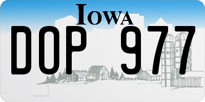 IA license plate DOP977