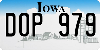 IA license plate DOP979