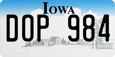 IA license plate DOP984
