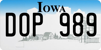 IA license plate DOP989