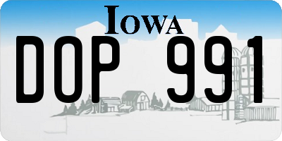 IA license plate DOP991