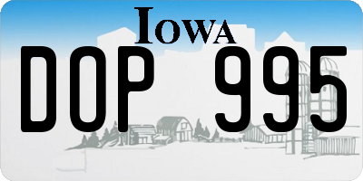 IA license plate DOP995