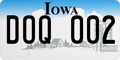 IA license plate DOQ002