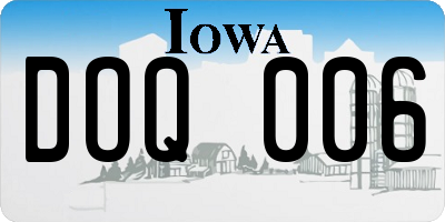 IA license plate DOQ006