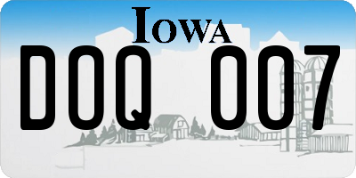 IA license plate DOQ007