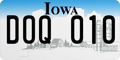IA license plate DOQ010