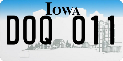 IA license plate DOQ011