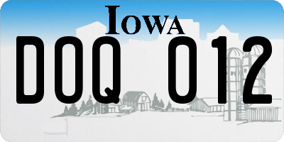 IA license plate DOQ012