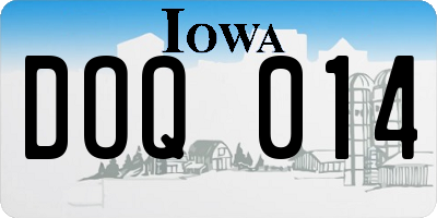 IA license plate DOQ014