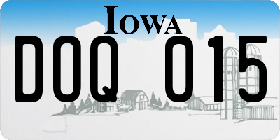 IA license plate DOQ015