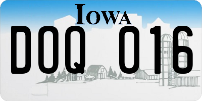 IA license plate DOQ016