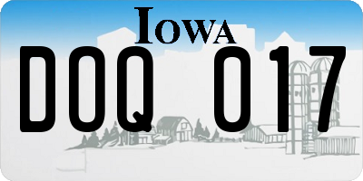 IA license plate DOQ017