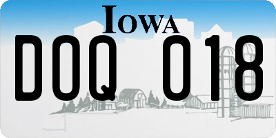 IA license plate DOQ018