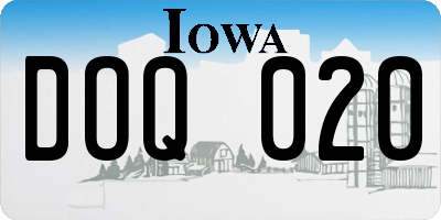 IA license plate DOQ020
