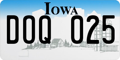 IA license plate DOQ025