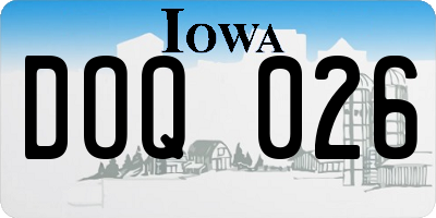 IA license plate DOQ026