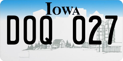 IA license plate DOQ027