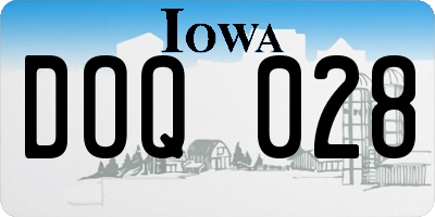 IA license plate DOQ028