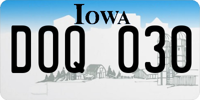 IA license plate DOQ030