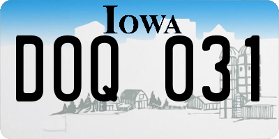 IA license plate DOQ031