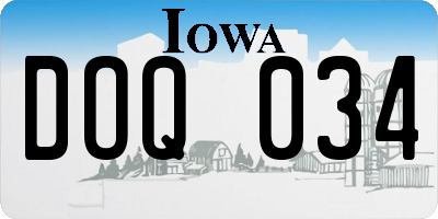 IA license plate DOQ034