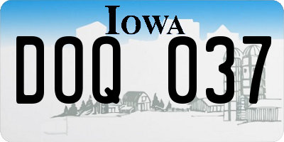 IA license plate DOQ037