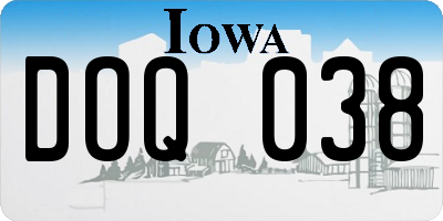 IA license plate DOQ038