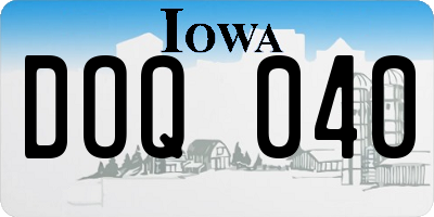 IA license plate DOQ040