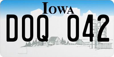 IA license plate DOQ042