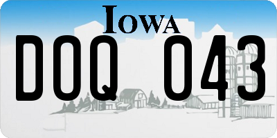 IA license plate DOQ043