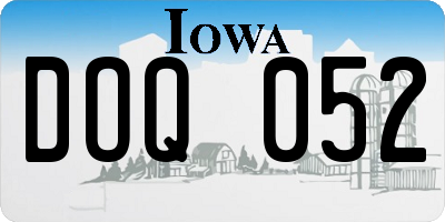 IA license plate DOQ052