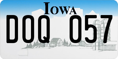 IA license plate DOQ057