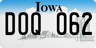 IA license plate DOQ062