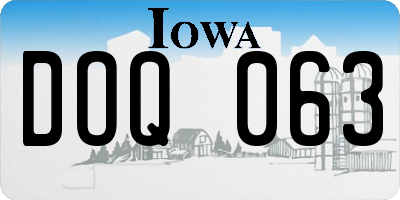 IA license plate DOQ063