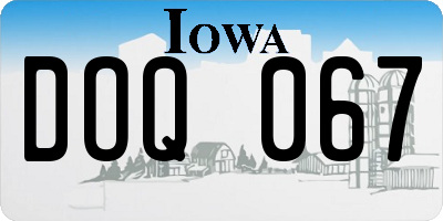 IA license plate DOQ067