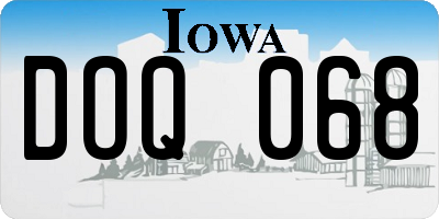 IA license plate DOQ068
