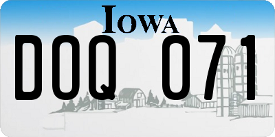 IA license plate DOQ071