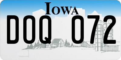 IA license plate DOQ072