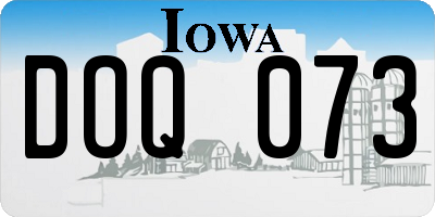 IA license plate DOQ073