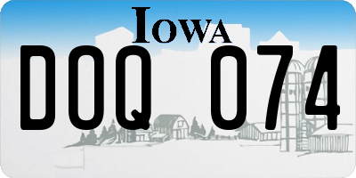 IA license plate DOQ074