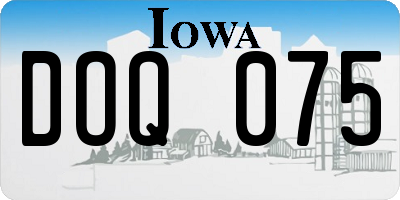 IA license plate DOQ075