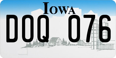IA license plate DOQ076