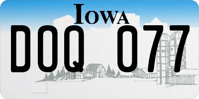 IA license plate DOQ077
