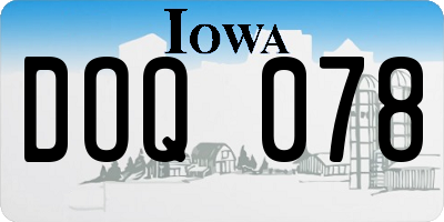 IA license plate DOQ078