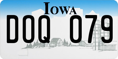 IA license plate DOQ079