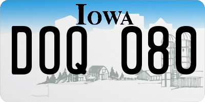 IA license plate DOQ080