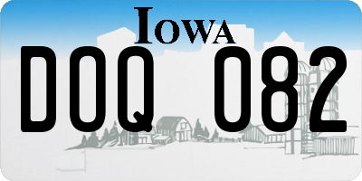 IA license plate DOQ082