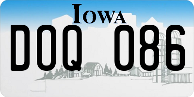 IA license plate DOQ086