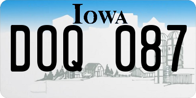 IA license plate DOQ087