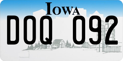 IA license plate DOQ092